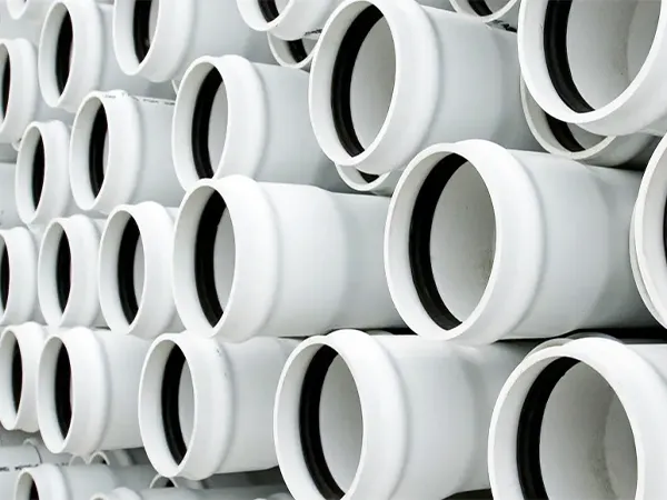 white color opvc pipe pipe arranged
